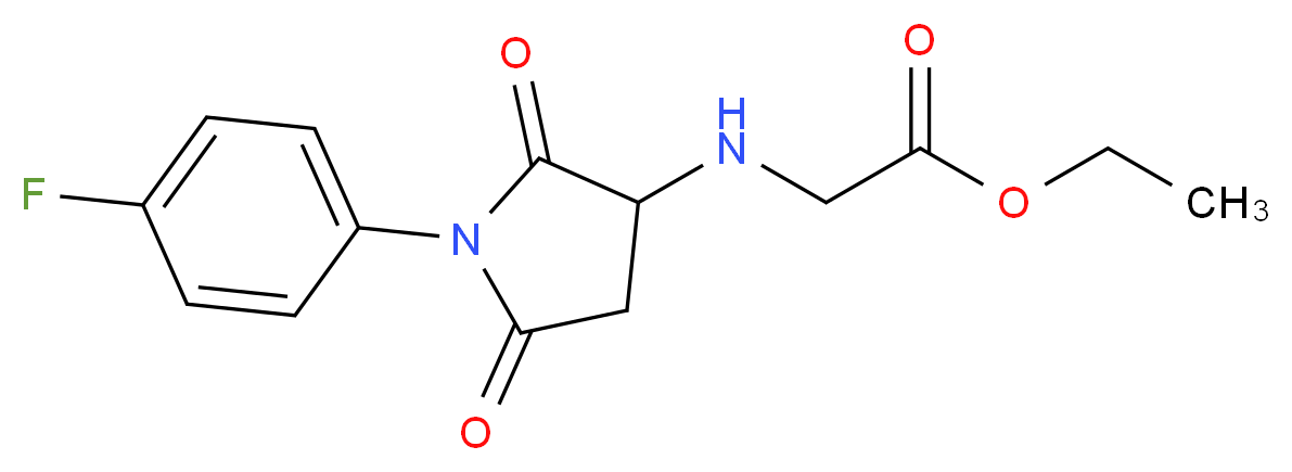 ethyl 2-{[1-(4-fluorophenyl)-2,5-dioxopyrrolidin-3-yl]amino}acetate_分子结构_CAS_340703-52-8