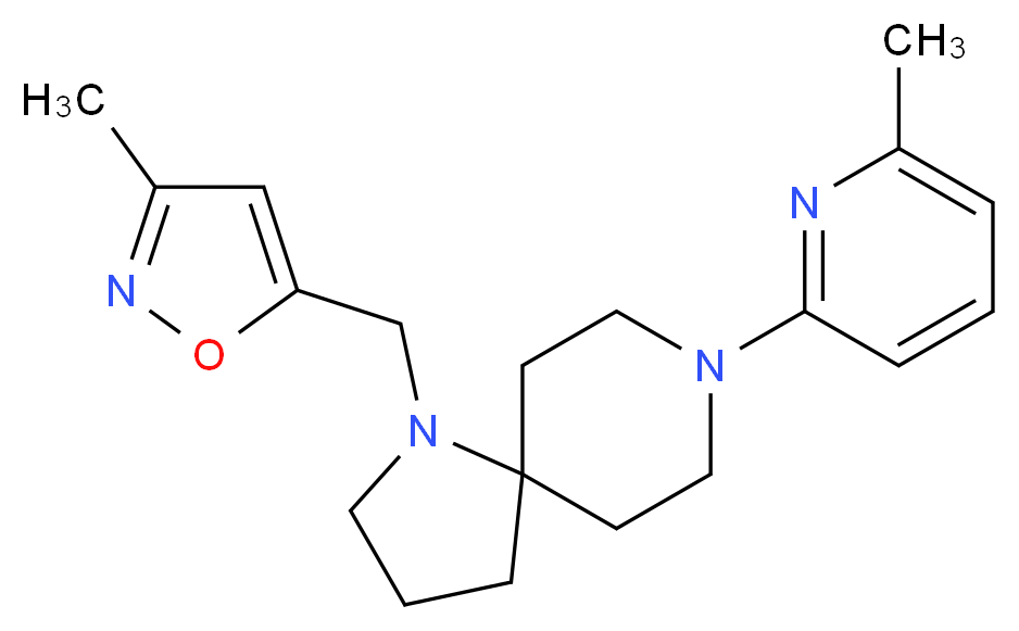1-[(3-methyl-5-isoxazolyl)methyl]-8-(6-methyl-2-pyridinyl)-1,8-diazaspiro[4.5]decane_分子结构_CAS_)