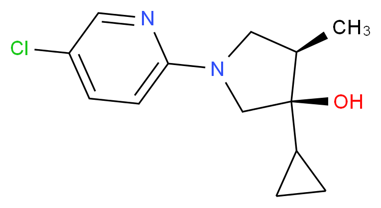 (3R*,4R*)-1-(5-chloro-2-pyridinyl)-3-cyclopropyl-4-methyl-3-pyrrolidinol_分子结构_CAS_)