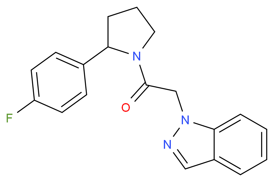 1-{2-[2-(4-fluorophenyl)-1-pyrrolidinyl]-2-oxoethyl}-1H-indazole_分子结构_CAS_)