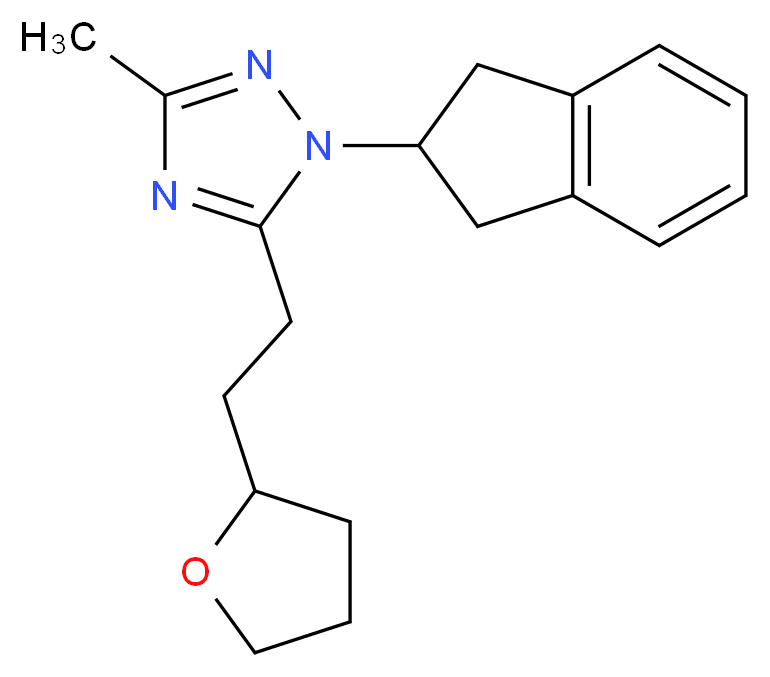 1-(2,3-dihydro-1H-inden-2-yl)-3-methyl-5-[2-(tetrahydrofuran-2-yl)ethyl]-1H-1,2,4-triazole_分子结构_CAS_)