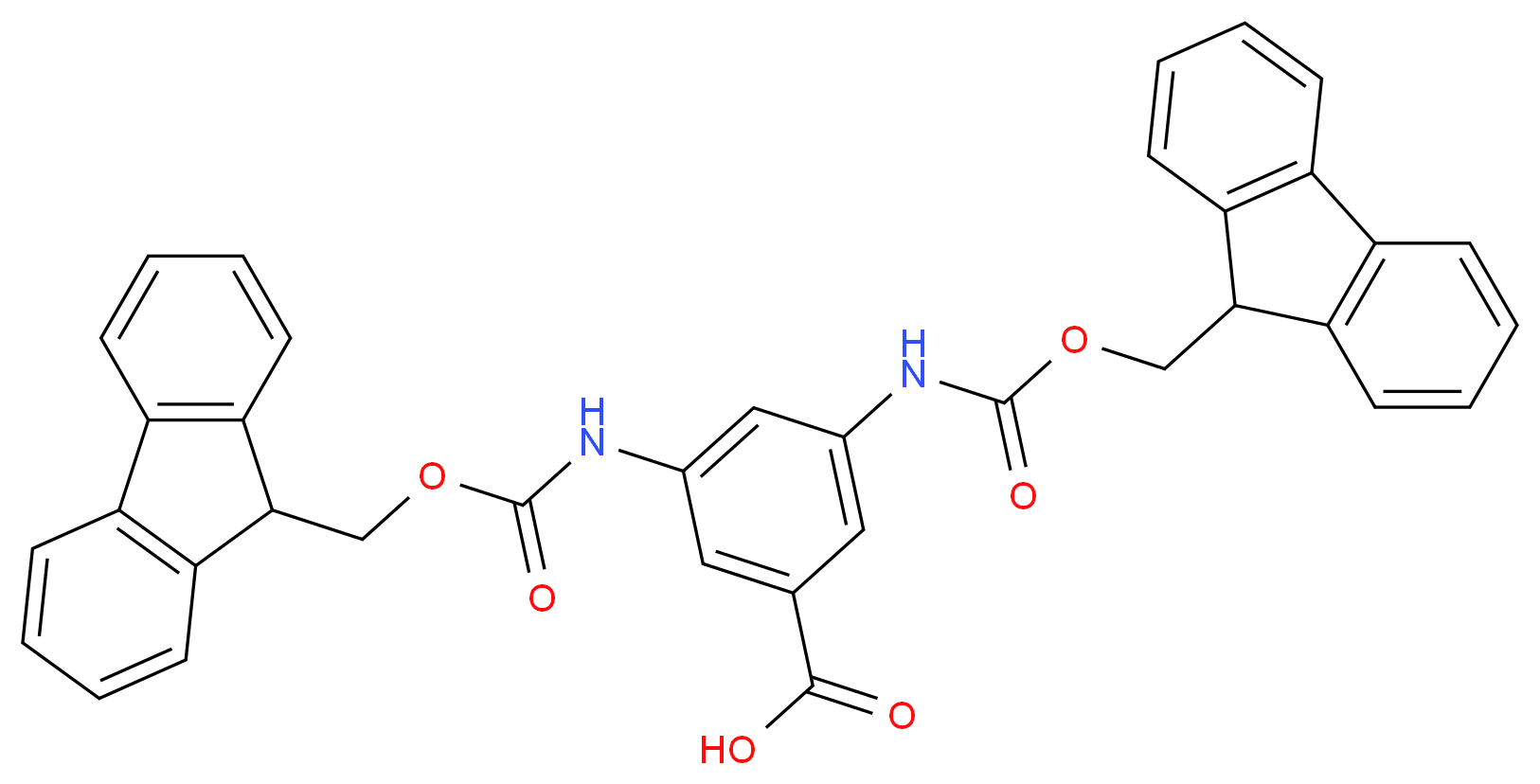 3,5-bis({[(9H-fluoren-9-ylmethoxy)carbonyl]amino})benzoic acid_分子结构_CAS_248602-44-0
