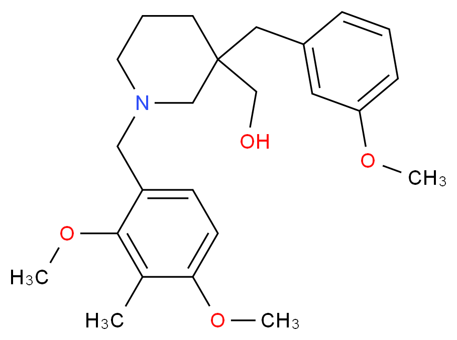[1-(2,4-dimethoxy-3-methylbenzyl)-3-(3-methoxybenzyl)-3-piperidinyl]methanol_分子结构_CAS_)