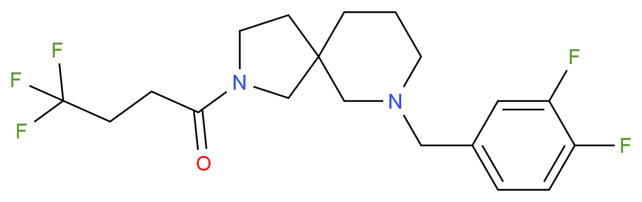 7-(3,4-difluorobenzyl)-2-(4,4,4-trifluorobutanoyl)-2,7-diazaspiro[4.5]decane_分子结构_CAS_)
