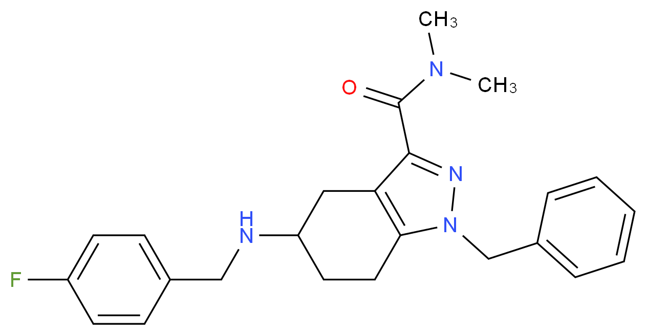 1-benzyl-5-[(4-fluorobenzyl)amino]-N,N-dimethyl-4,5,6,7-tetrahydro-1H-indazole-3-carboxamide_分子结构_CAS_)