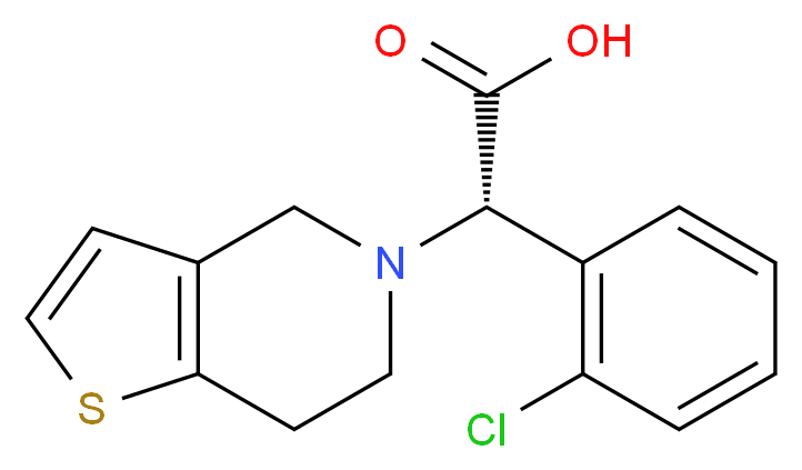 (2S)-2-(2-chlorophenyl)-2-{4H,5H,6H,7H-thieno[3,2-c]pyridin-5-yl}acetic acid_分子结构_CAS_324757-50-8