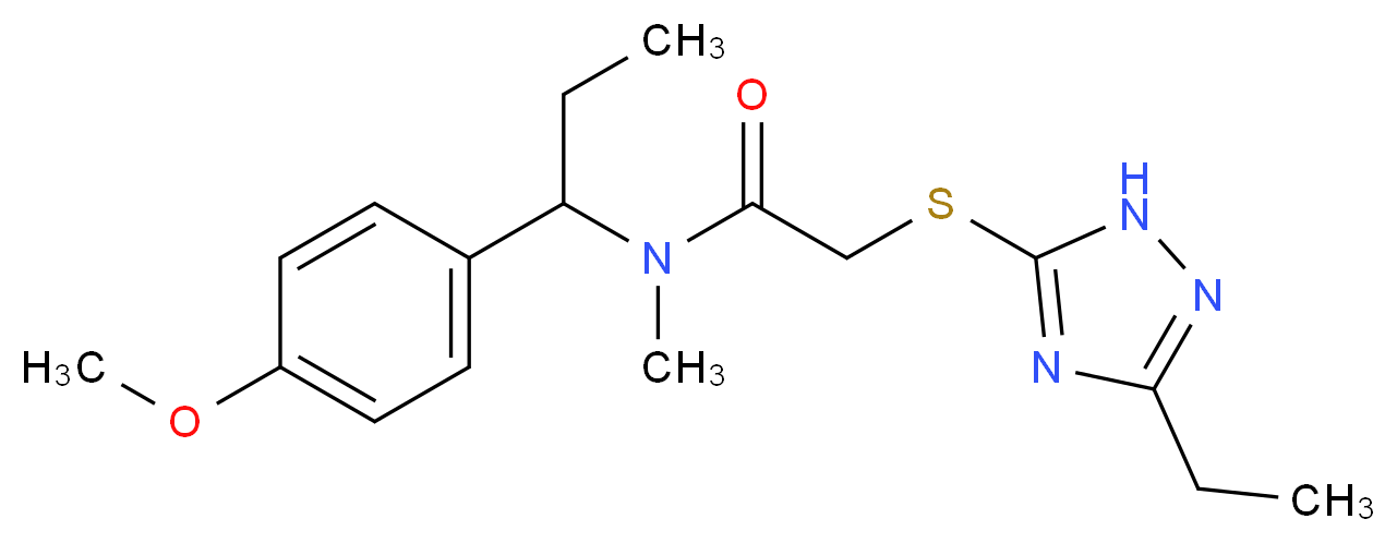 2-[(3-ethyl-1H-1,2,4-triazol-5-yl)thio]-N-[1-(4-methoxyphenyl)propyl]-N-methylacetamide_分子结构_CAS_)