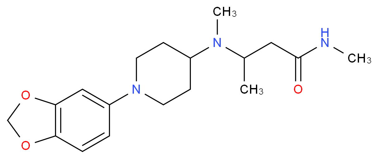 3-[[1-(1,3-benzodioxol-5-yl)piperidin-4-yl](methyl)amino]-N-methylbutanamide_分子结构_CAS_)