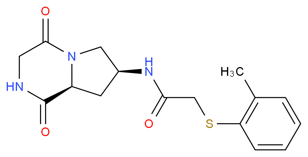 N-[(7S,8aS)-1,4-dioxooctahydropyrrolo[1,2-a]pyrazin-7-yl]-2-[(2-methylphenyl)thio]acetamide_分子结构_CAS_)