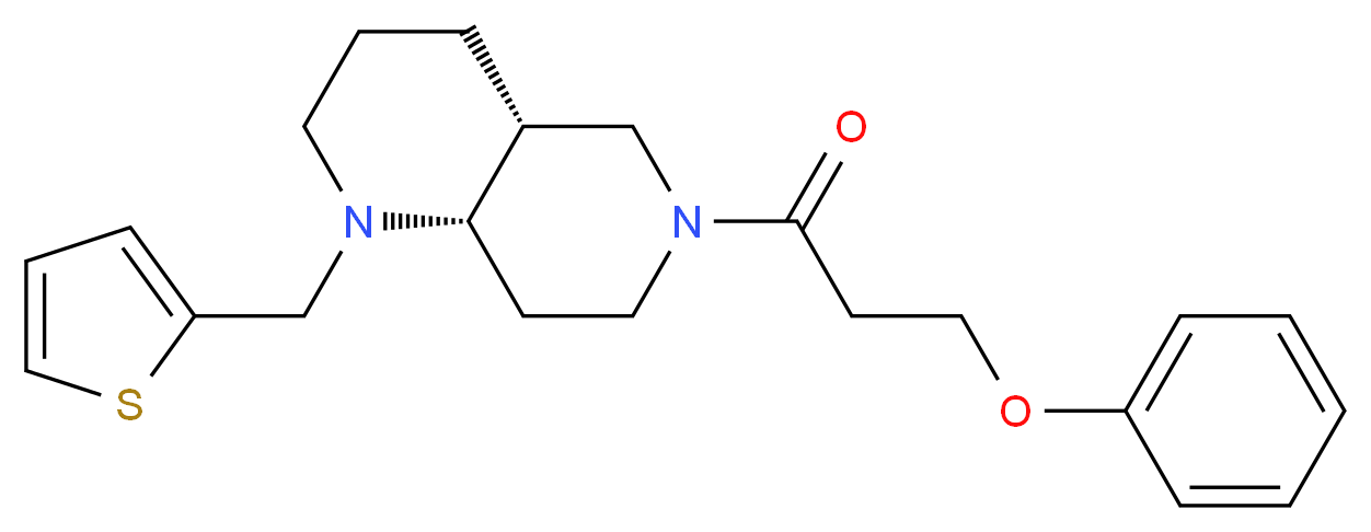 (4aR*,8aS*)-6-(3-phenoxypropanoyl)-1-(2-thienylmethyl)decahydro-1,6-naphthyridine_分子结构_CAS_)