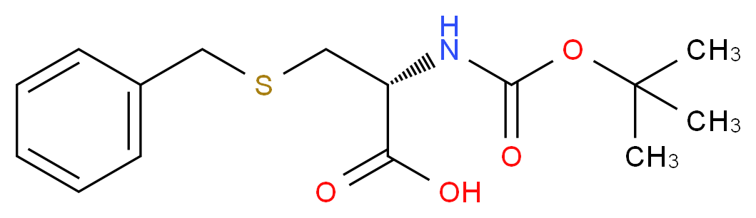 (2R)-3-(benzylsulfanyl)-2-{[(tert-butoxy)carbonyl]amino}propanoic acid_分子结构_CAS_5068-28-0
