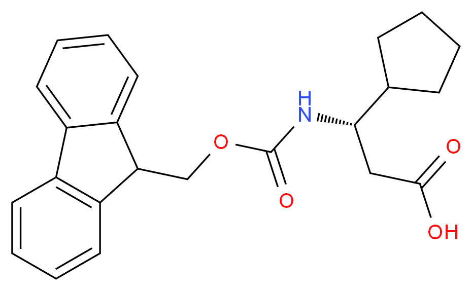 (S)-3-CYCLOPENTYL-3-(9H-FLUOREN-9-YLMETHOXYCARBONYLAMINO)-PROPIONIC ACID_分子结构_CAS_954225-72-0)