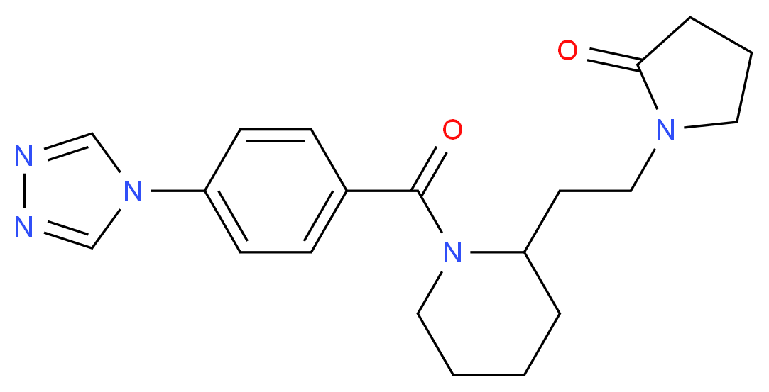 1-(2-{1-[4-(4H-1,2,4-triazol-4-yl)benzoyl]-2-piperidinyl}ethyl)-2-pyrrolidinone_分子结构_CAS_)