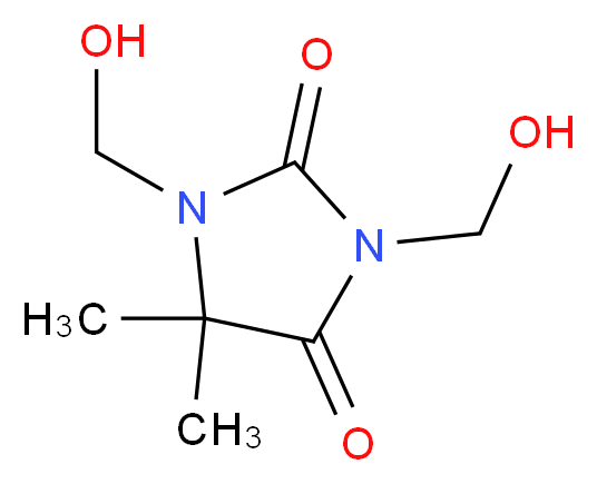 1,3-bis(hydroxymethyl)-5,5-dimethylimidazolidine-2,4-dione_分子结构_CAS_6440-58-0