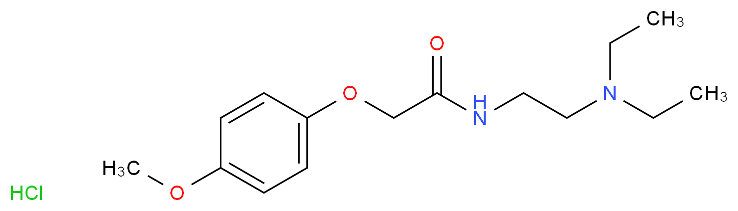 N-[2-(diethylamino)ethyl]-2-(4-methoxyphenoxy)acetamide hydrochloride_分子结构_CAS_1227-61-8