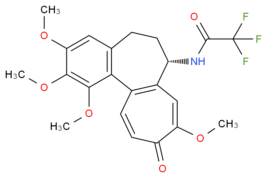 2,2,2-trifluoro-N-[(10S)-3,4,5,13-tetramethoxy-14-oxotricyclo[9.5.0.0<sup>2</sup>,<sup>7</sup>]hexadeca-1(11),2(7),3,5,12,15-hexaen-10-yl]acetamide_分子结构_CAS_71324-48-6