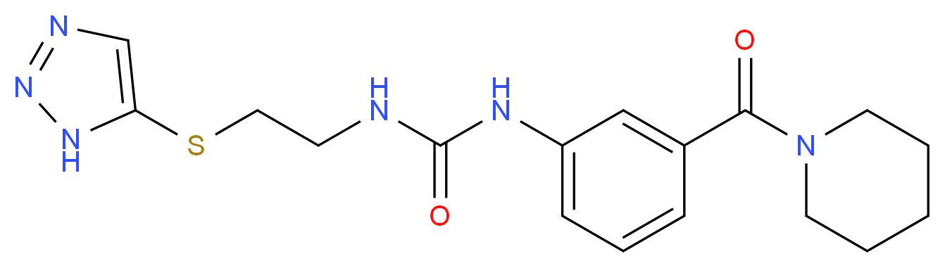 N-[3-(piperidin-1-ylcarbonyl)phenyl]-N'-[2-(1H-1,2,3-triazol-5-ylthio)ethyl]urea_分子结构_CAS_)