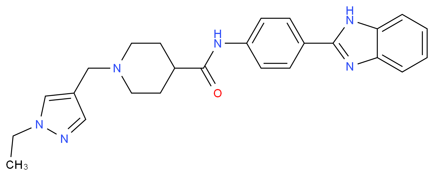N-[4-(1H-benzimidazol-2-yl)phenyl]-1-[(1-ethyl-1H-pyrazol-4-yl)methyl]-4-piperidinecarboxamide_分子结构_CAS_)