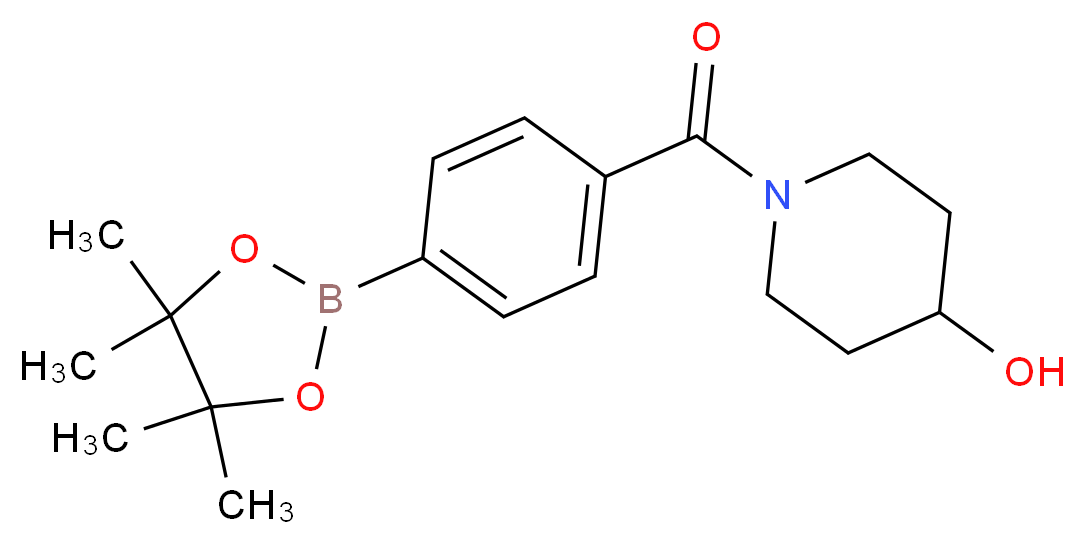 (4-hydroxypiperidin-1-yl)(4-(4,4,5,5-tetramethyl-1,3,2-dioxaborolan-2-yl)phenyl)methanone_分子结构_CAS_1100094-82-3)