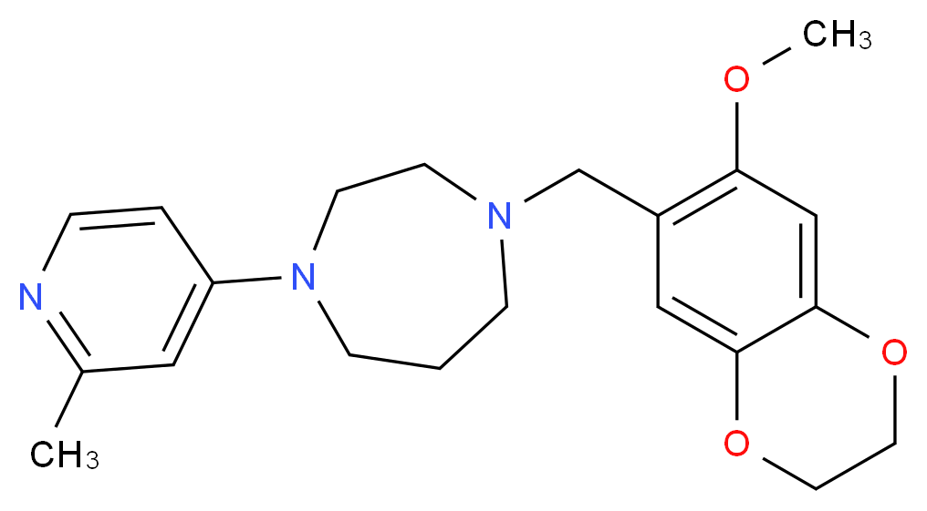 1-[(7-methoxy-2,3-dihydro-1,4-benzodioxin-6-yl)methyl]-4-(2-methyl-4-pyridinyl)-1,4-diazepane_分子结构_CAS_)
