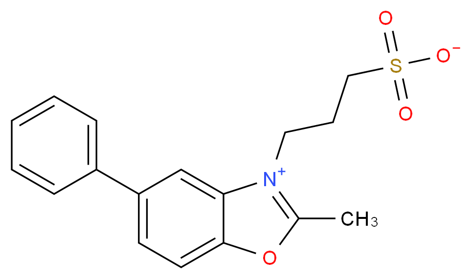 2-甲基-5-苯基-3-(3-磺丙基)苯并噁唑鎓氢氧化物 内盐_分子结构_CAS_66142-15-2)