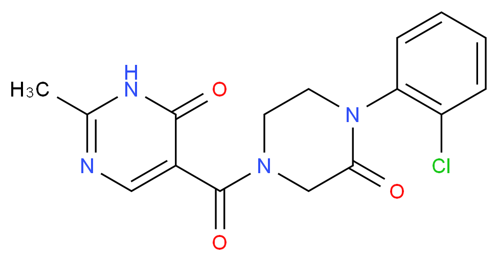 5-{[4-(2-chlorophenyl)-3-oxo-1-piperazinyl]carbonyl}-2-methyl-4(3H)-pyrimidinone_分子结构_CAS_)