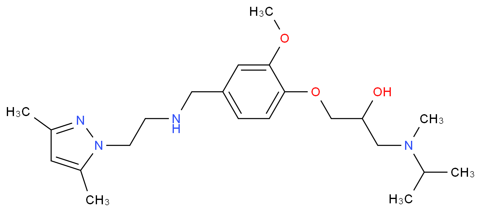 1-[4-({[2-(3,5-dimethyl-1H-pyrazol-1-yl)ethyl]amino}methyl)-2-methoxyphenoxy]-3-[isopropyl(methyl)amino]-2-propanol_分子结构_CAS_)