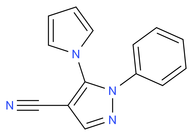 1-Phenyl-5-(1H-pyrrol-1-yl)-1H-pyrazole-4-carbonitrile_分子结构_CAS_95834-35-8)