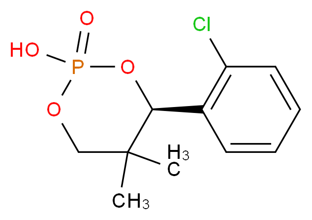 (4R)-4-(2-chlorophenyl)-2-hydroxy-5,5-dimethyl-1,3,2λ<sup>5</sup>-dioxaphosphinan-2-one_分子结构_CAS_98674-87-4