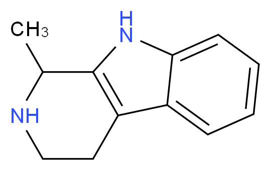 1-methyl-1H,2H,3H,4H,9H-pyrido[3,4-b]indole_分子结构_CAS_525-40-6