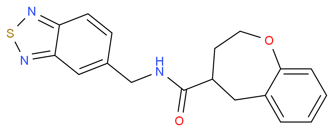 N-(2,1,3-benzothiadiazol-5-ylmethyl)-2,3,4,5-tetrahydro-1-benzoxepine-4-carboxamide_分子结构_CAS_)