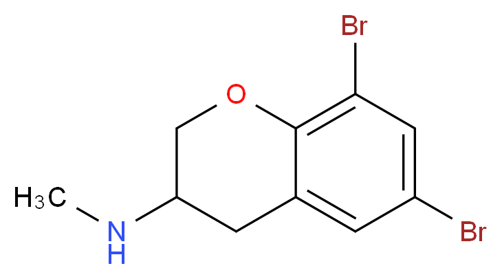 6,8-dibromo-N-methyl-3,4-dihydro-2H-1-benzopyran-3-amine_分子结构_CAS_885271-59-0