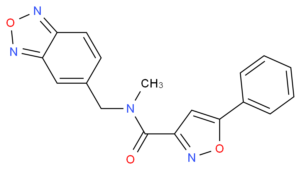 N-(2,1,3-benzoxadiazol-5-ylmethyl)-N-methyl-5-phenyl-3-isoxazolecarboxamide_分子结构_CAS_)