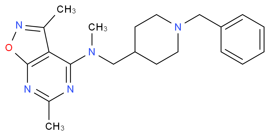 N-[(1-benzyl-4-piperidinyl)methyl]-N,3,6-trimethylisoxazolo[5,4-d]pyrimidin-4-amine_分子结构_CAS_)