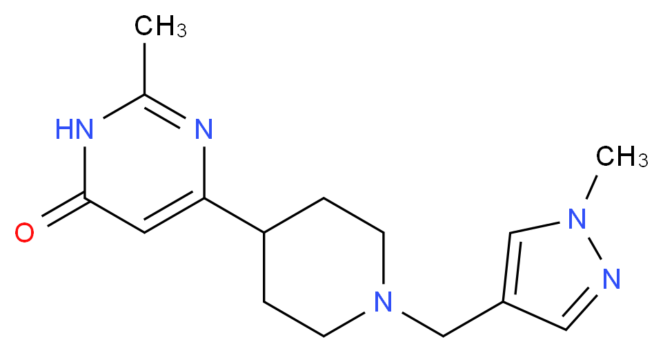 2-methyl-6-{1-[(1-methyl-1H-pyrazol-4-yl)methyl]piperidin-4-yl}pyrimidin-4(3H)-one_分子结构_CAS_)