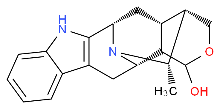 (2S,13S,15R,20S,21S)-21-methyl-18-oxa-1,11-diazahexacyclo[11.8.0.0<sup>2</sup>,<sup>1</sup><sup>6</sup>.0<sup>4</sup>,<sup>1</sup><sup>2</sup>.0<sup>5</sup>,<sup>1</sup><sup>0</sup>.0<sup>1</sup><sup>5</sup>,<sup>2</sup><sup>0</sup>]henicosa-4(12),5,7,9-tetraen-17-ol_分子结构_CAS_15527-80-7