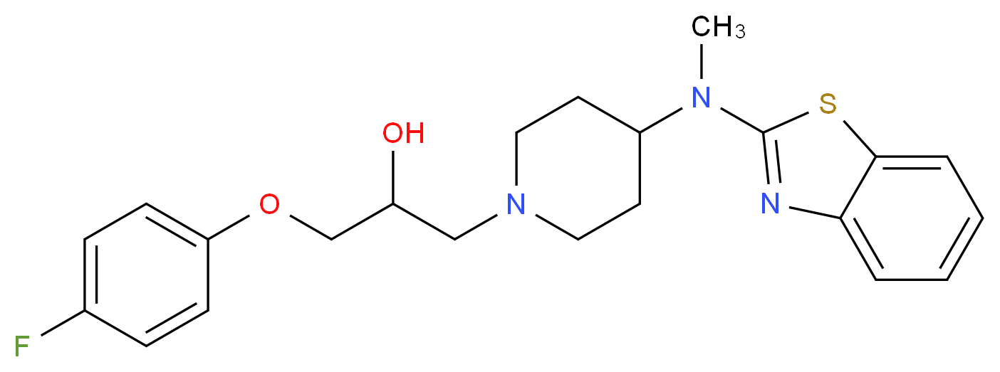 1-{4-[(1,3-benzothiazol-2-yl)(methyl)amino]piperidin-1-yl}-3-(4-fluorophenoxy)propan-2-ol_分子结构_CAS_104383-17-7