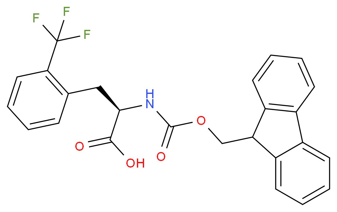 (2R)-2-({[(9H-fluoren-9-yl)methoxy]carbonyl}amino)-3-[2-(trifluoromethyl)phenyl]propanoic acid_分子结构_CAS_211637-74-0