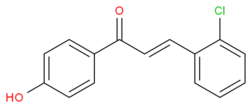 (2E)-3-(2-chlorophenyl)-1-(4-hydroxyphenyl)prop-2-en-1-one_分子结构_CAS_5424-02-2