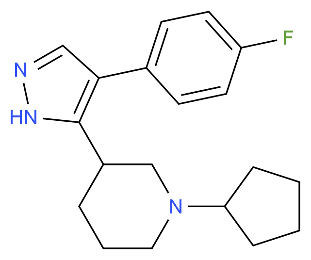 1-cyclopentyl-3-[4-(4-fluorophenyl)-1H-pyrazol-5-yl]piperidine_分子结构_CAS_)
