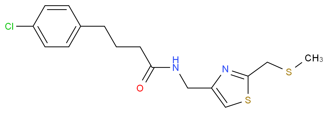 4-(4-chlorophenyl)-N-({2-[(methylthio)methyl]-1,3-thiazol-4-yl}methyl)butanamide_分子结构_CAS_)