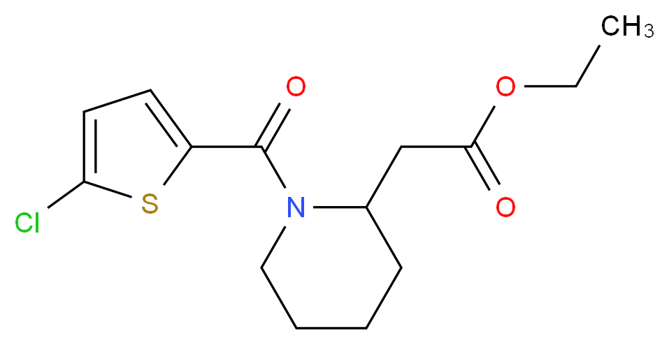 ethyl {1-[(5-chloro-2-thienyl)carbonyl]-2-piperidinyl}acetate_分子结构_CAS_)