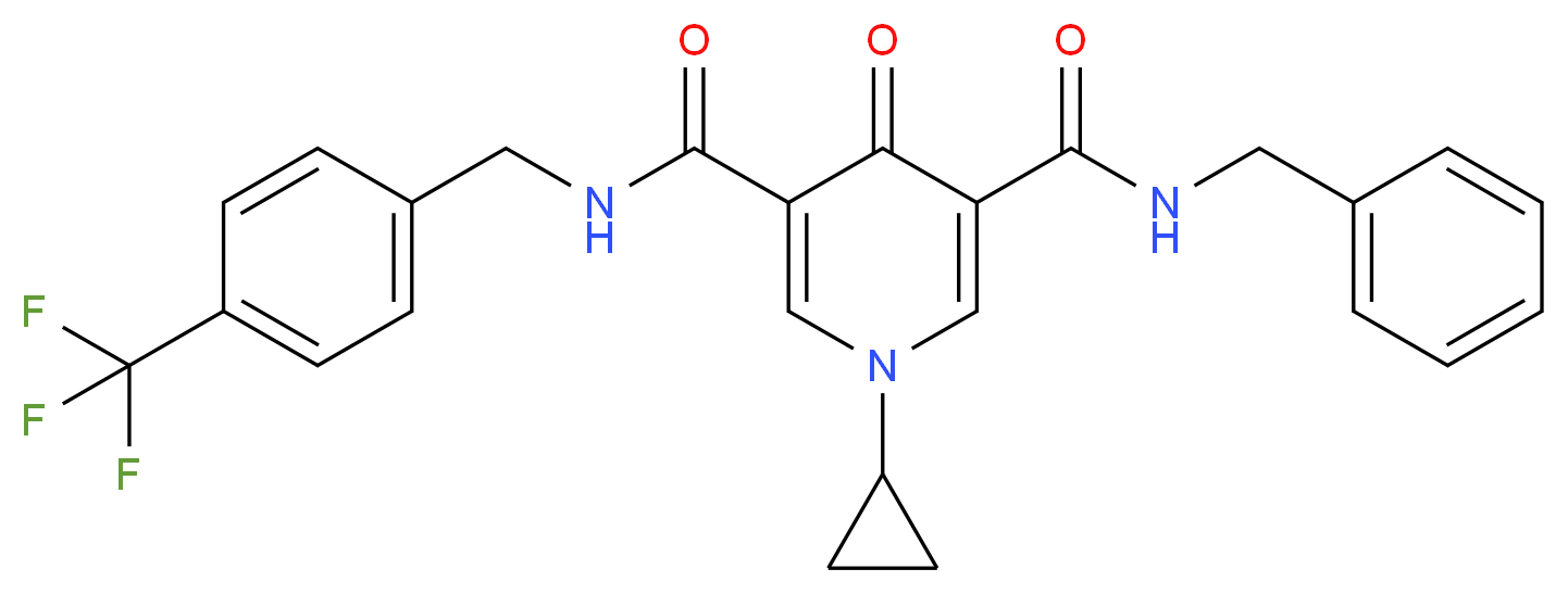 N-benzyl-1-cyclopropyl-4-oxo-N'-[4-(trifluoromethyl)benzyl]-1,4-dihydro-3,5-pyridinedicarboxamide_分子结构_CAS_)