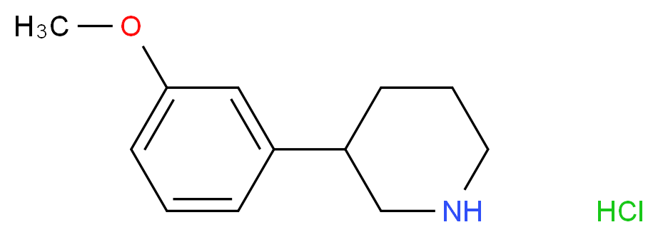 3-(3-methoxyphenyl)piperidine hydrochloride_分子结构_CAS_19725-18-9