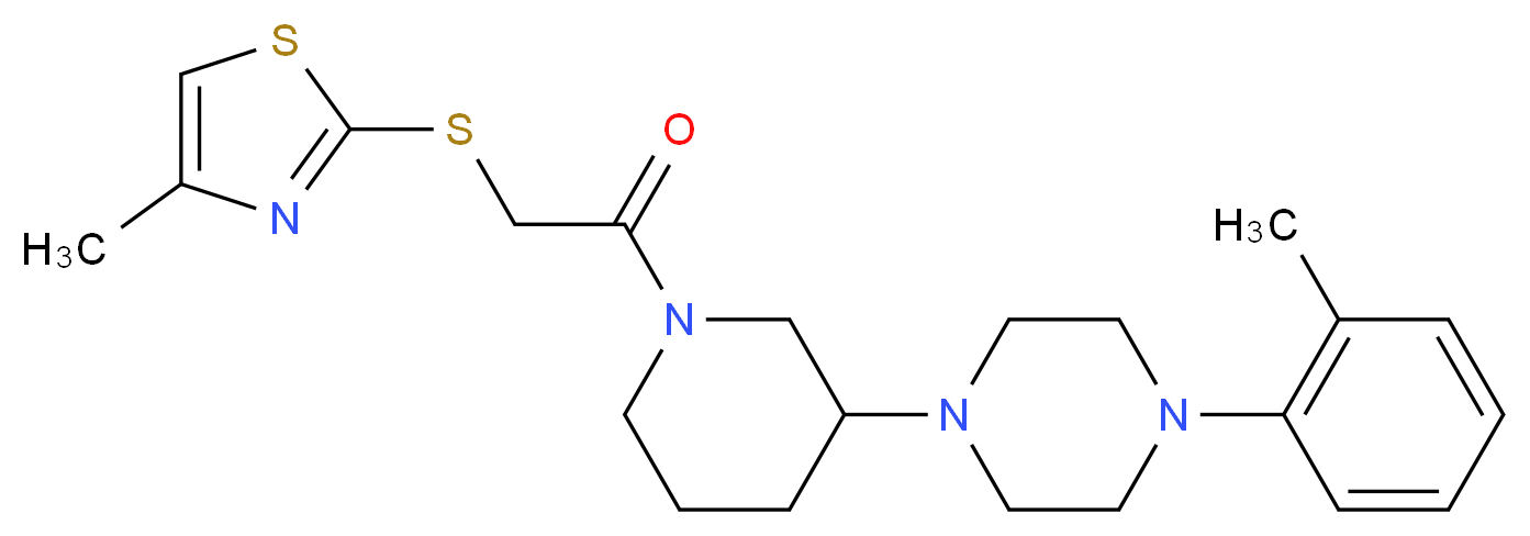 1-(2-methylphenyl)-4-(1-{[(4-methyl-1,3-thiazol-2-yl)thio]acetyl}-3-piperidinyl)piperazine_分子结构_CAS_)