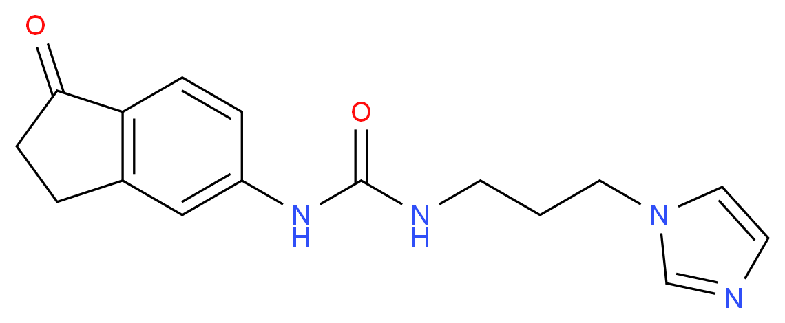 N-[3-(1H-imidazol-1-yl)propyl]-N'-(1-oxo-2,3-dihydro-1H-inden-5-yl)urea_分子结构_CAS_)