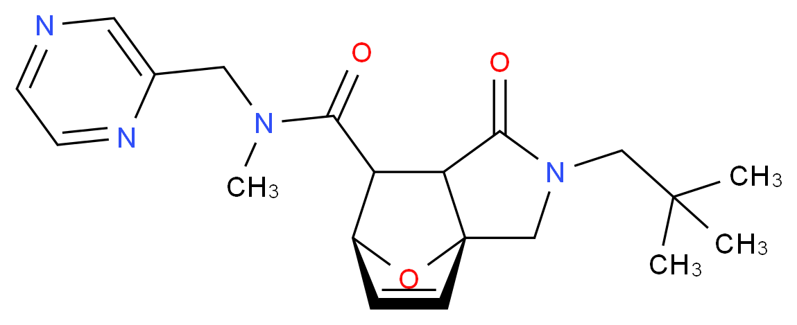 (3aR*,6S*)-2-(2,2-dimethylpropyl)-N-methyl-1-oxo-N-(pyrazin-2-ylmethyl)-1,2,3,6,7,7a-hexahydro-3a,6-epoxyisoindole-7-carboxamide_分子结构_CAS_)