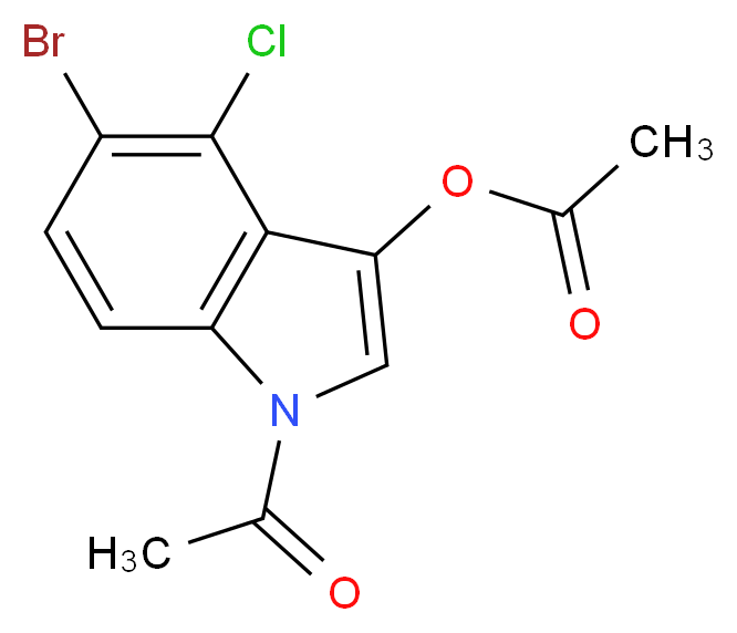 1-乙酰基-5-溴-4-氯吲哚-3-乙酸酯_分子结构_CAS_3030-06-6)