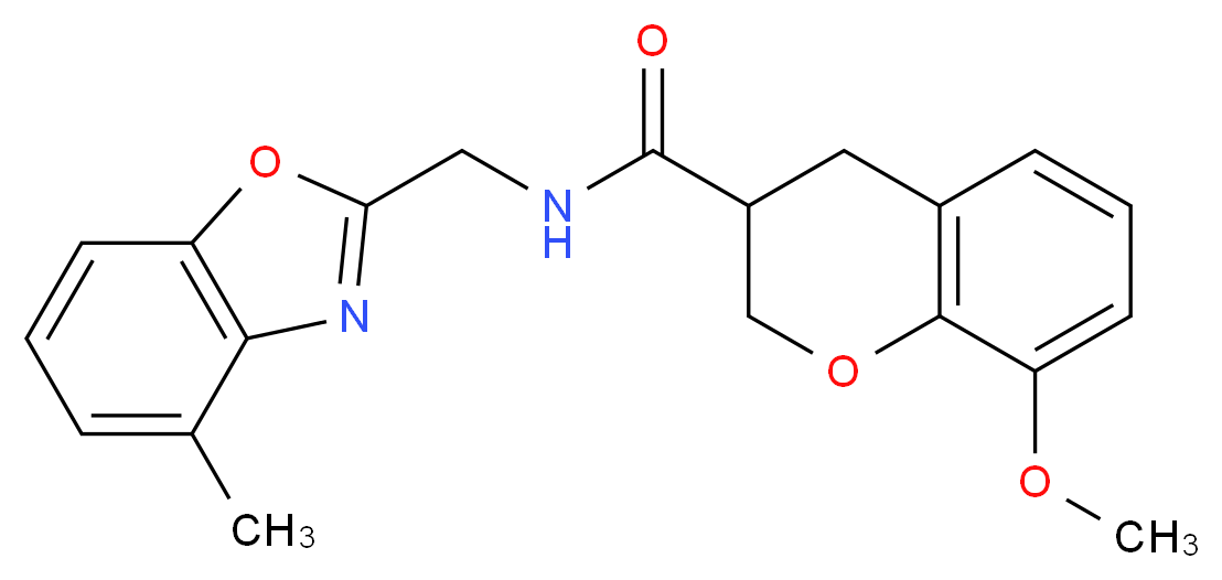 8-methoxy-N-[(4-methyl-1,3-benzoxazol-2-yl)methyl]-3-chromanecarboxamide_分子结构_CAS_)