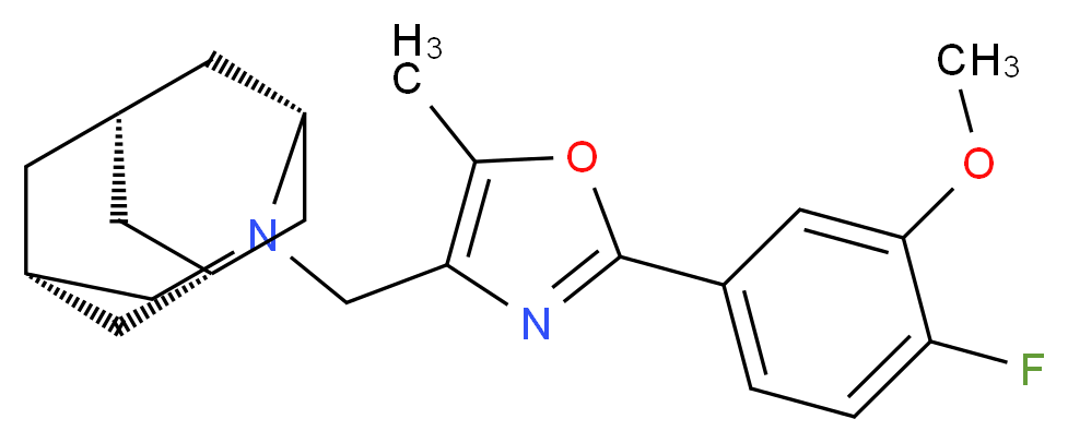 (1R*,3s,6r,8S*)-4-{[2-(4-fluoro-3-methoxyphenyl)-5-methyl-1,3-oxazol-4-yl]methyl}-4-azatricyclo[4.3.1.1~3,8~]undecane_分子结构_CAS_)